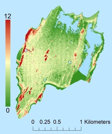 Hjörsey Digital terrain model - DTM