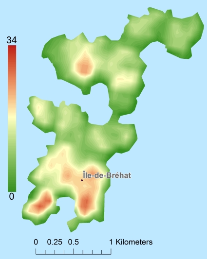 Île de Bréhat Digital terrain model - DTM