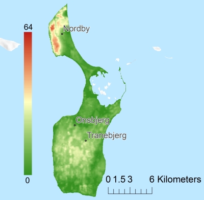 Samsø Digital terrain model - DTM