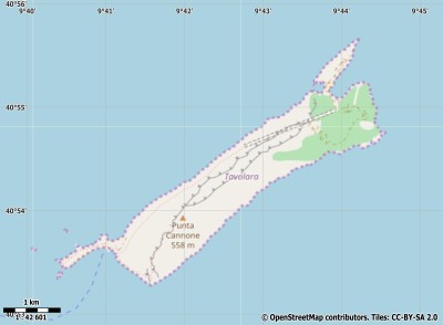 Tavolara map