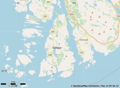 Toftøyna map